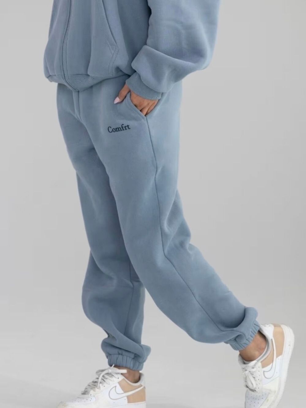 Comfrt Unisex Oversized Fit Cloud Sweatpants Blue Willow Size 2X